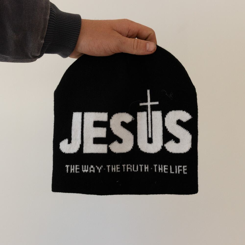 Y2K Jesus Knit Beanie Christian Streetwear Winter Hat Unisex